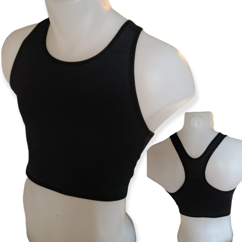 TransUndeez short swim binder front view in black
