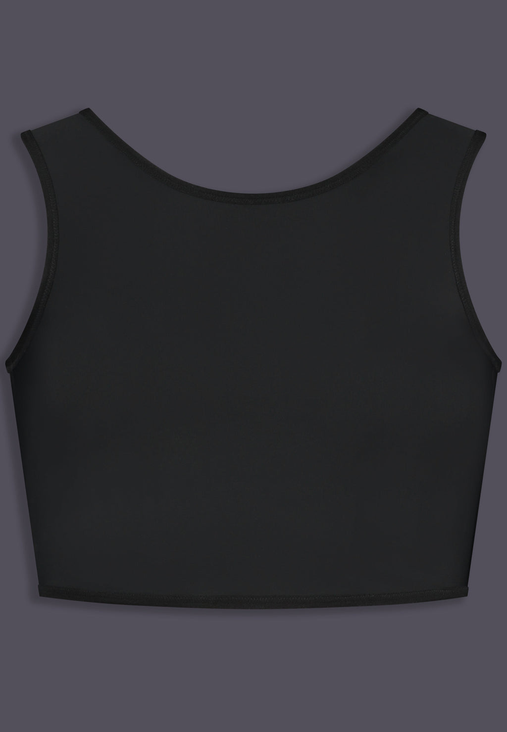 UNTAG Gym Extra Strong kurzer Chest Binder, Vorderansicht in Schwarz