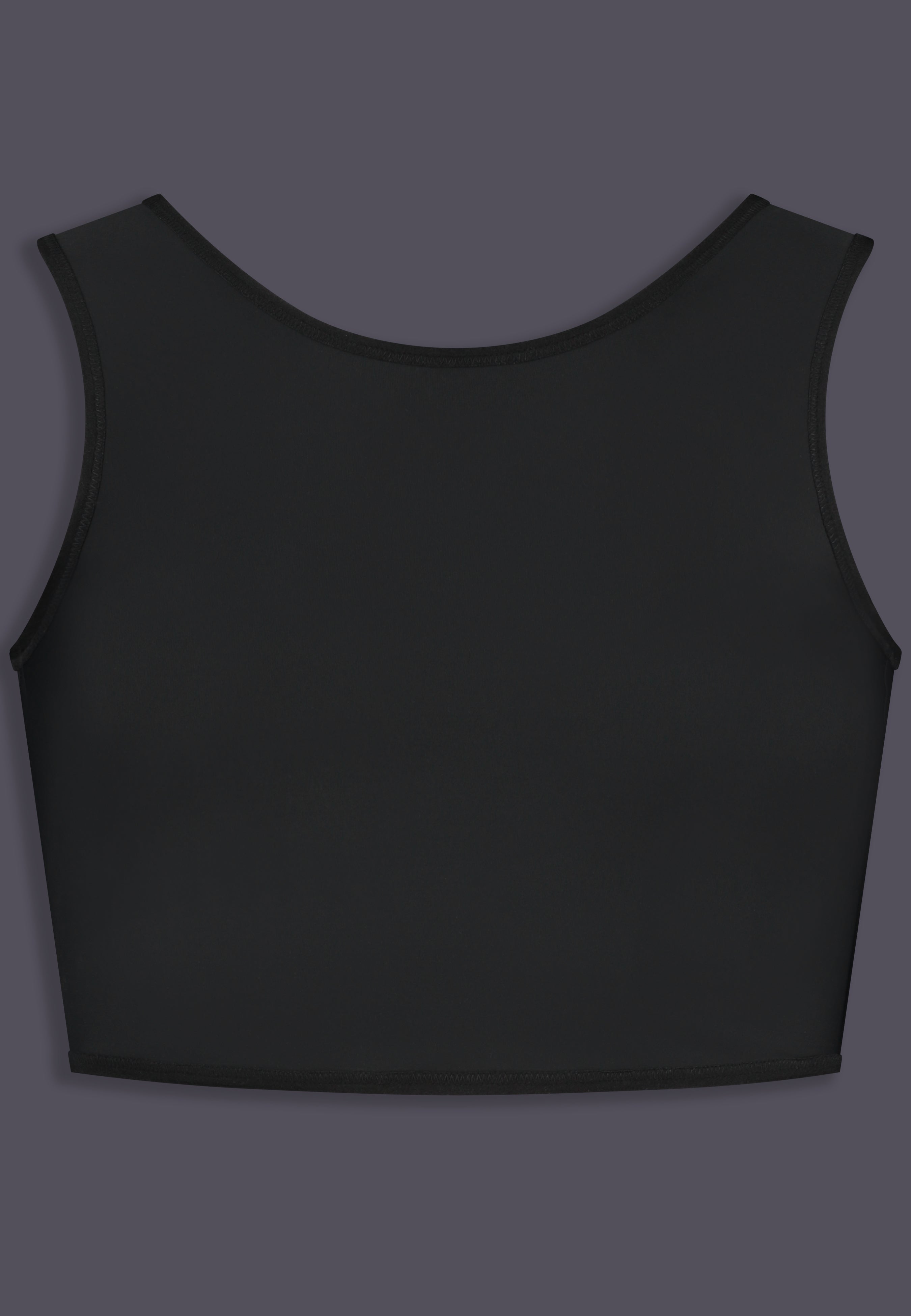 UNTAG Gym Extra Strong kurzer Chest Binder, Vorderansicht in Schwarz