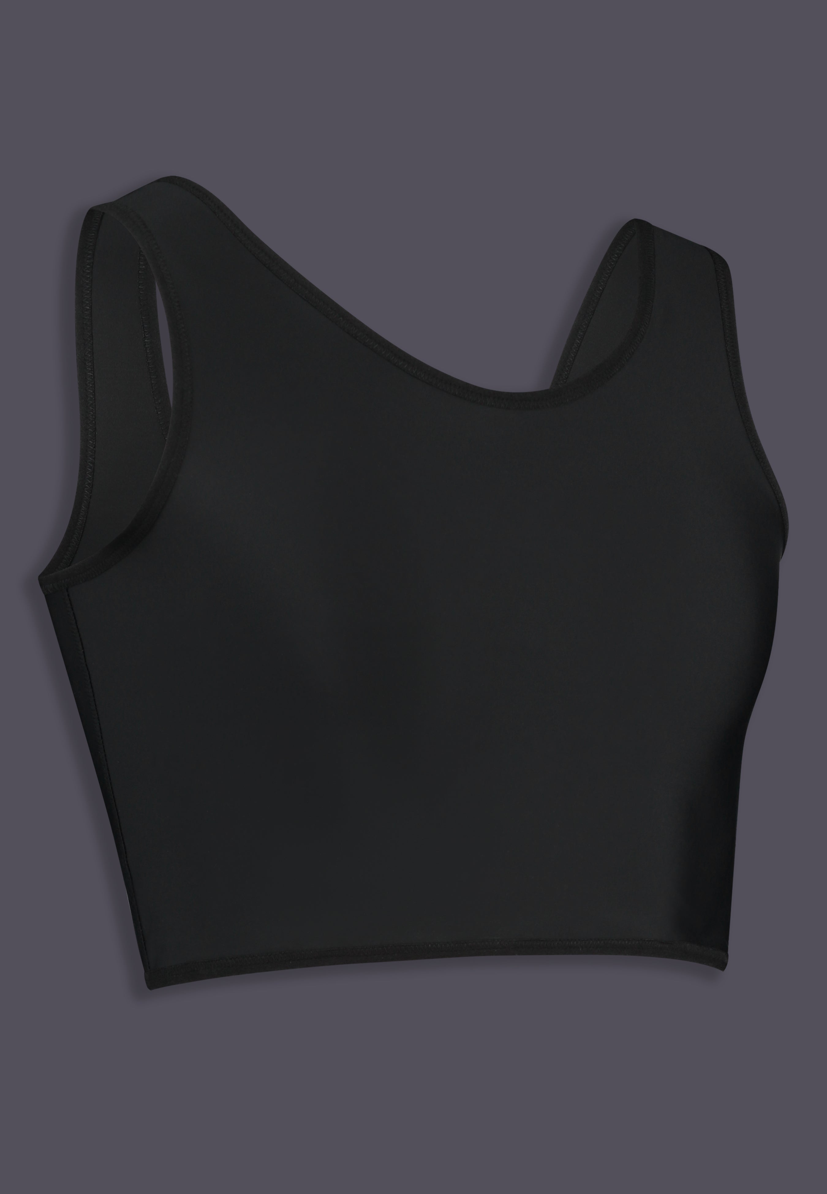 UNTAG Gym Extra Strong kurzer Chest Binder, Seitenansicht in Schwarz