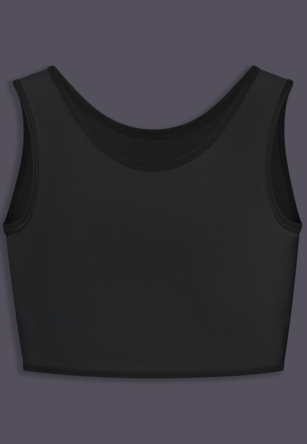 UNTAG Extra Strong kurzer Chest Binder, Rückansicht in Schwarz