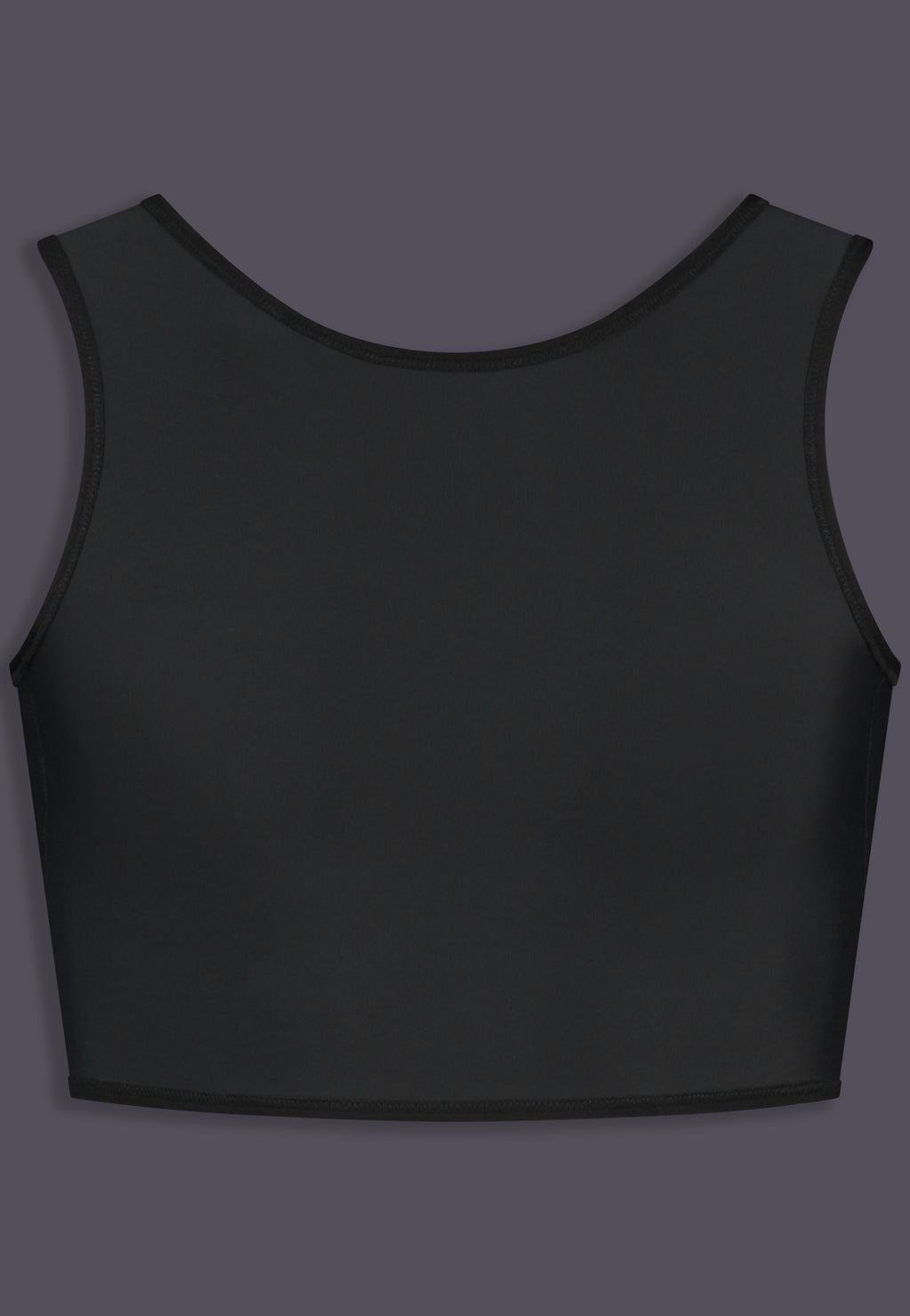 UNTAG Extra Strong kurzer Chest Binder, Vorderansicht in Schwarz