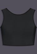 UNTAG Extra Strong kurzer Chest Binder, Vorderansicht in Schwarz