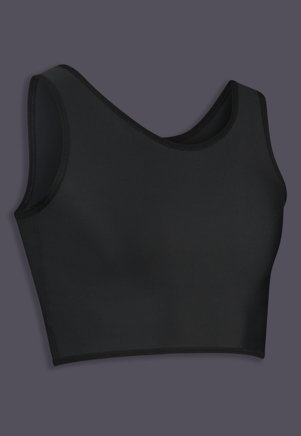 UNTAG Extra Strong kurzer Chest Binder, Seitenansicht in Schwarz