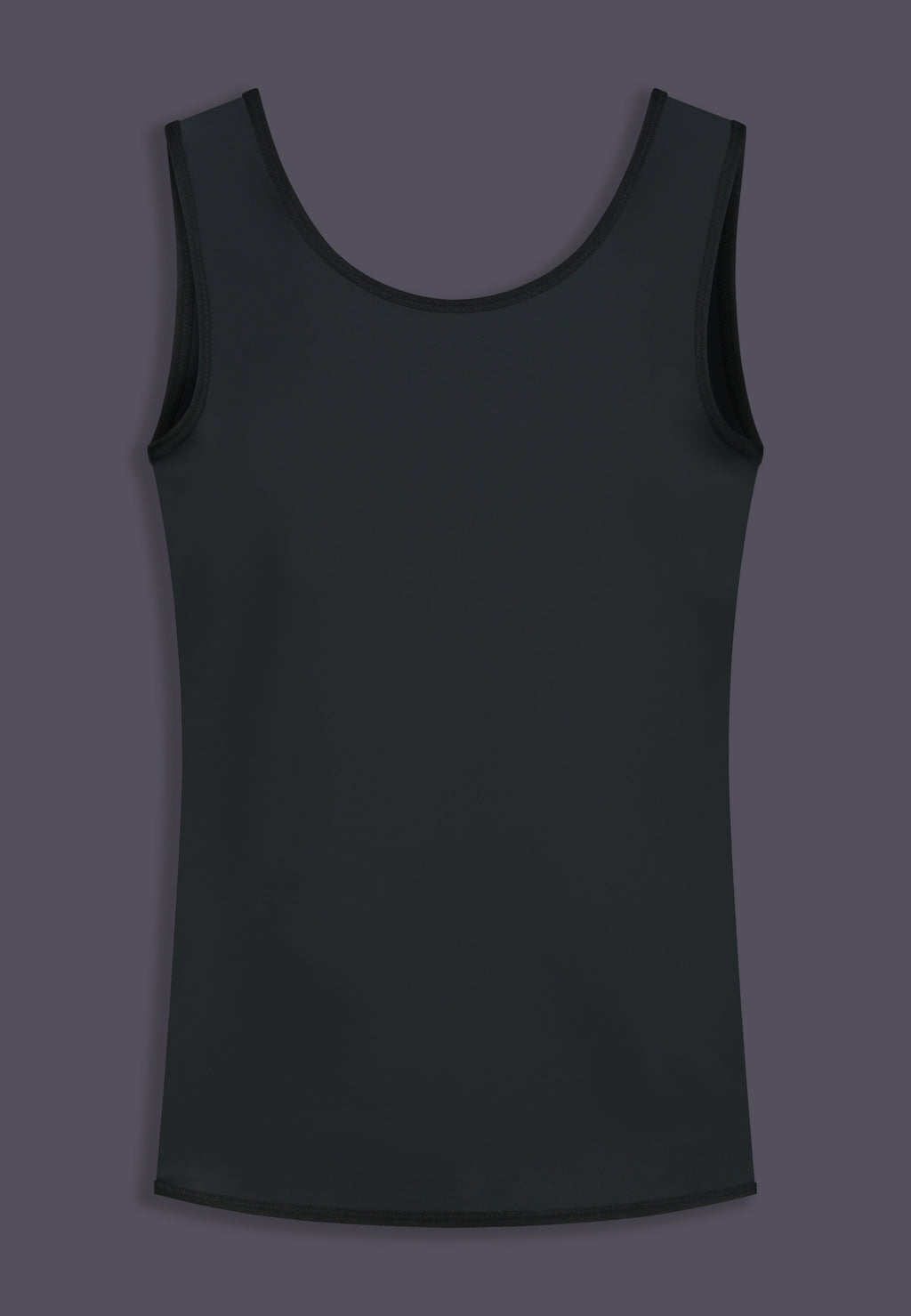 UNTAG Extra Strong langer Shirt Chest Binder, Rückansicht in Schwarz