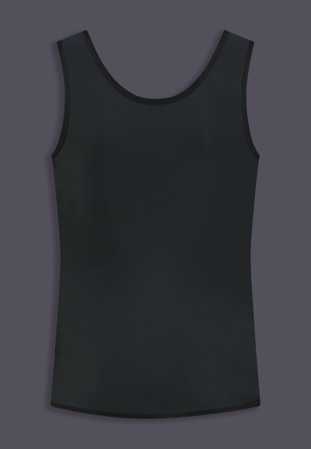 UNTAG Extra Strong langer Shirt Chest Binder, Vorderansicht in Schwarz
