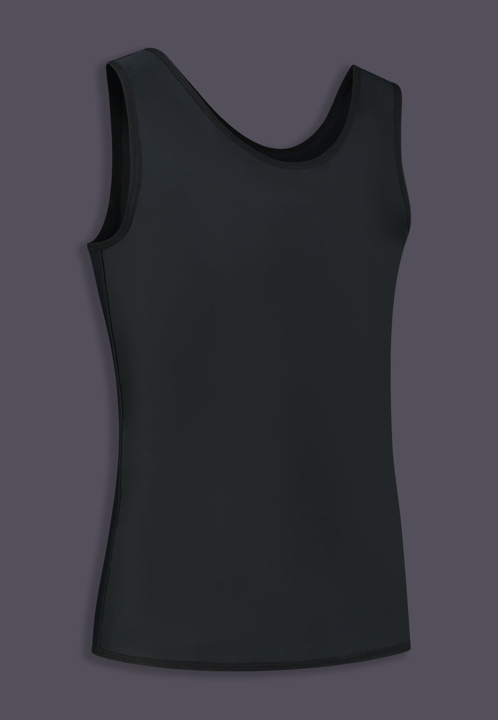 UNTAG Extra Strong langer Shirt Chest Binder, Seitenansicht in Schwarz
