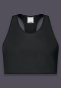 UNTAG Tank kurzer Chest Binder, Vorderansicht in Schwarz