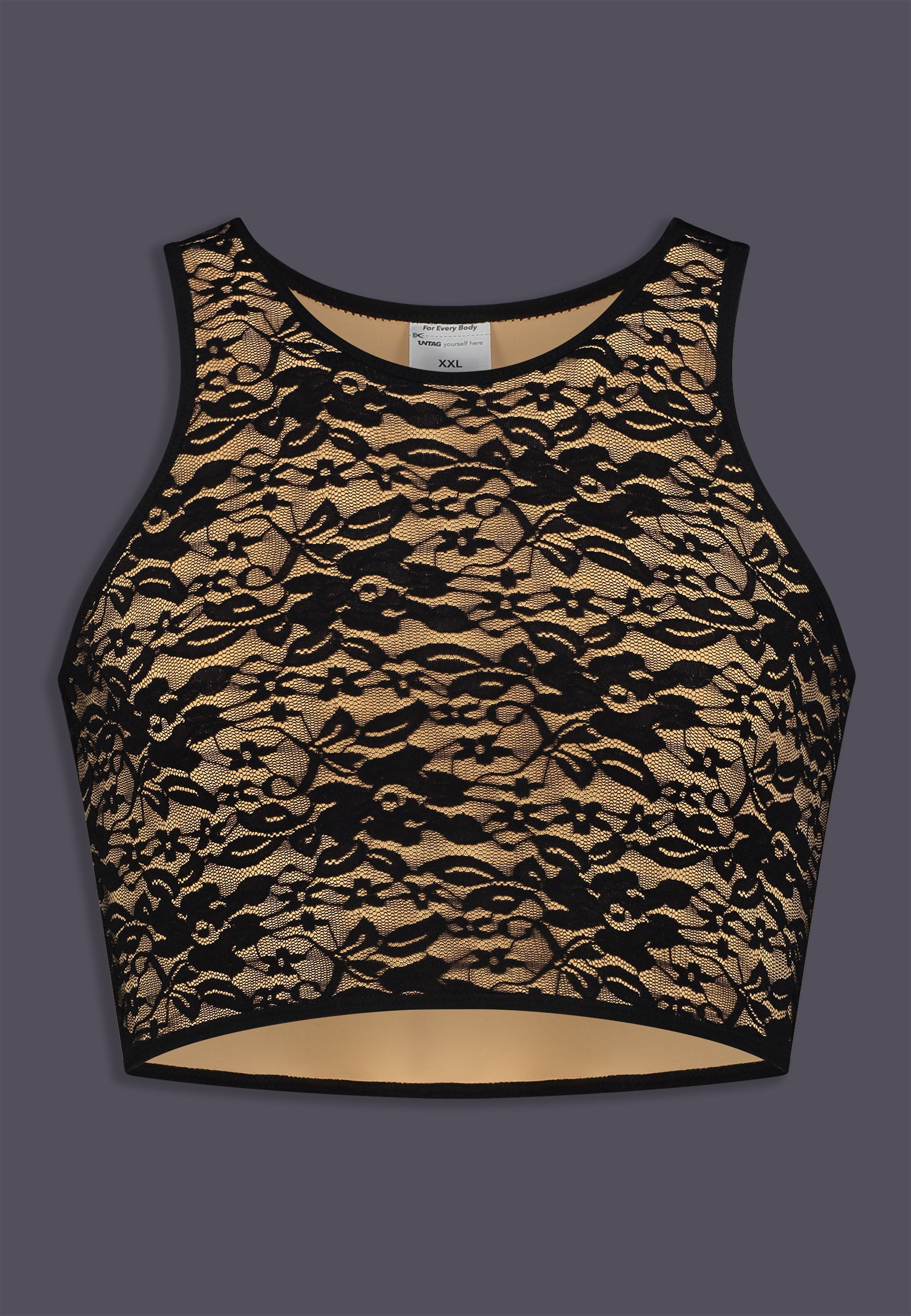 UNTAG Lace Short Binder Vorderansicht in Caramel