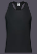 UNTAG langer Tank Chest Binder, Vorderansicht in Schwarz