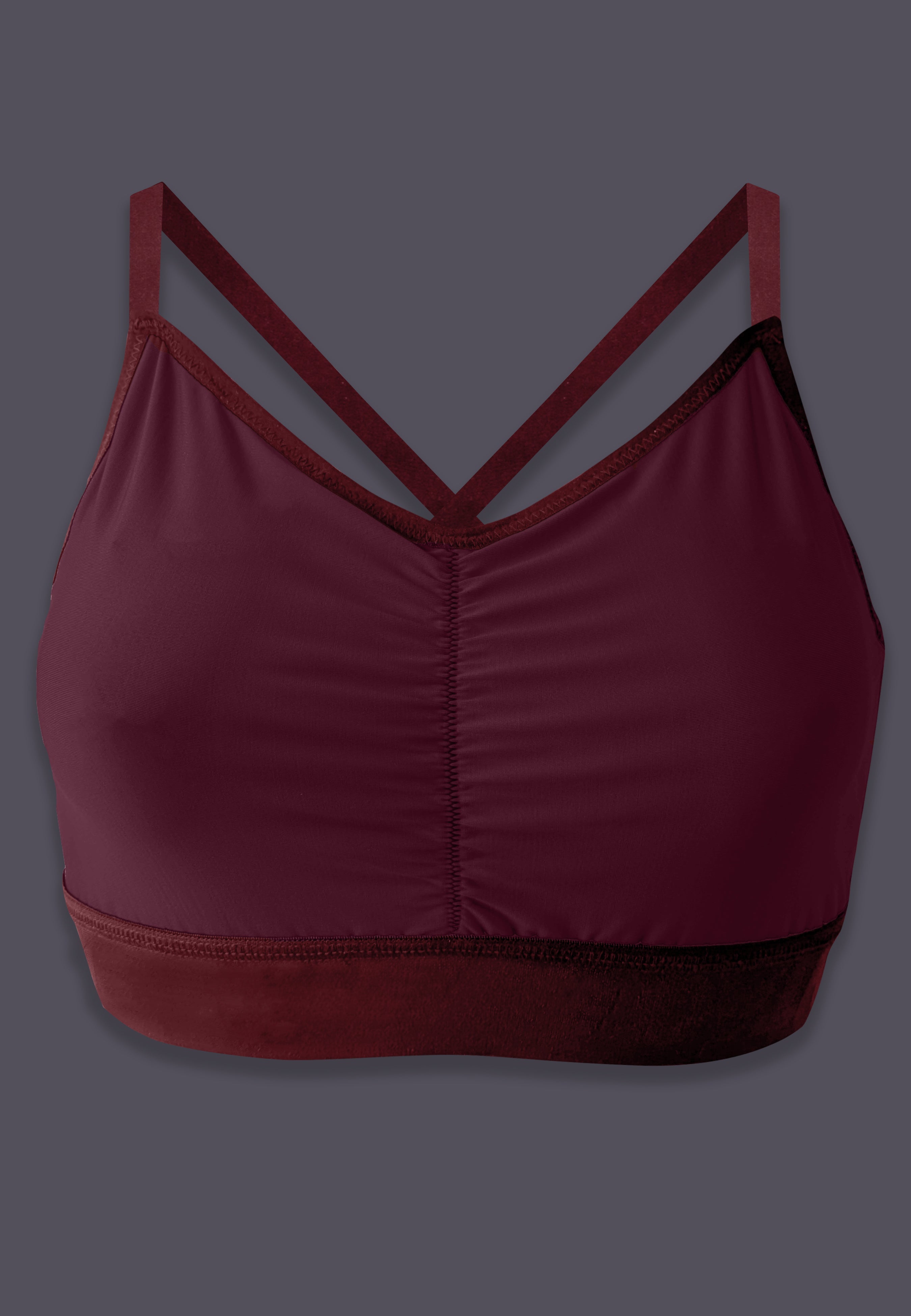 Haut de soutien-gorge UNTAG, vue de face en bordeaux