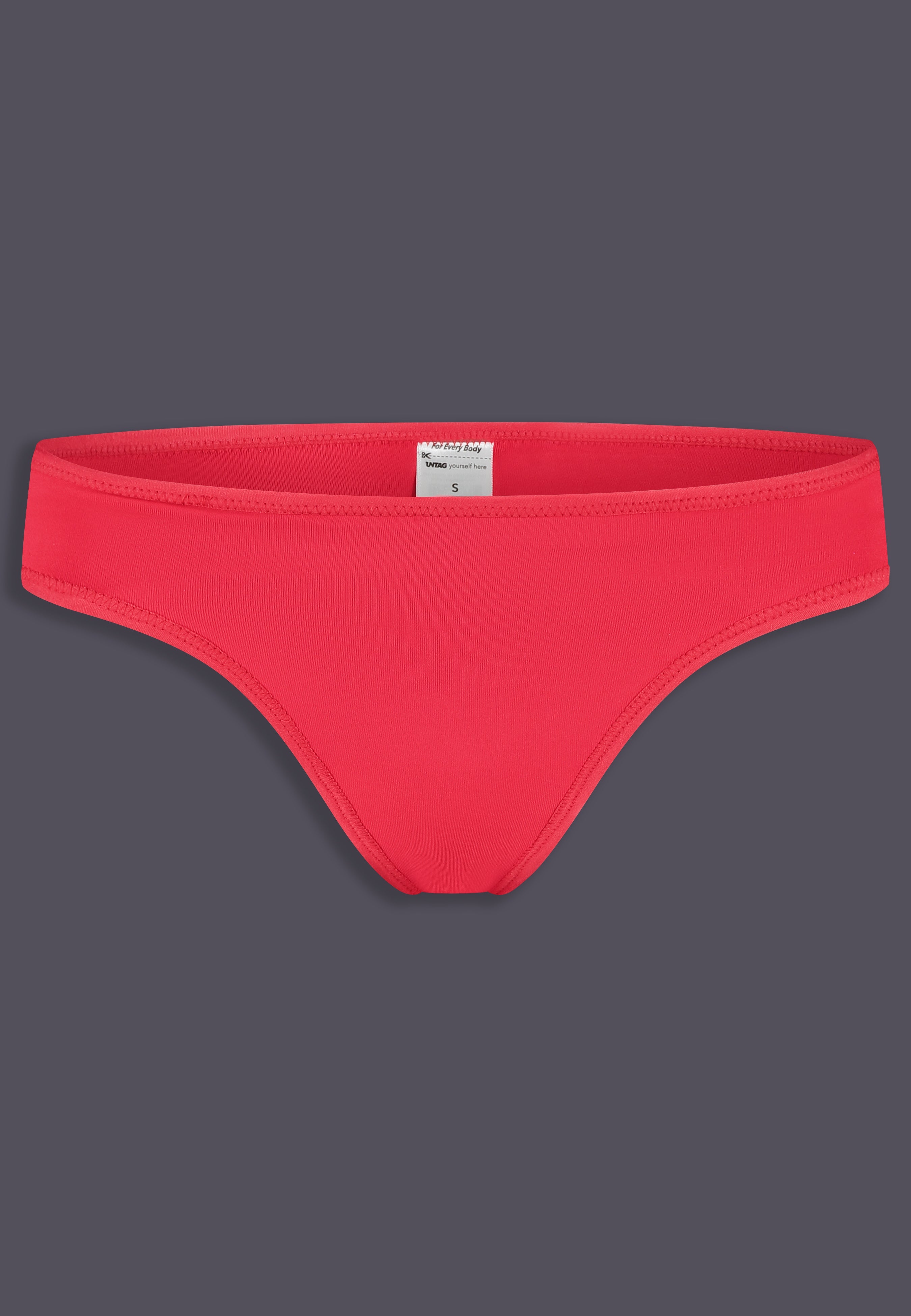 String de tucking affirmatif UNTAG, vue de face en rouge