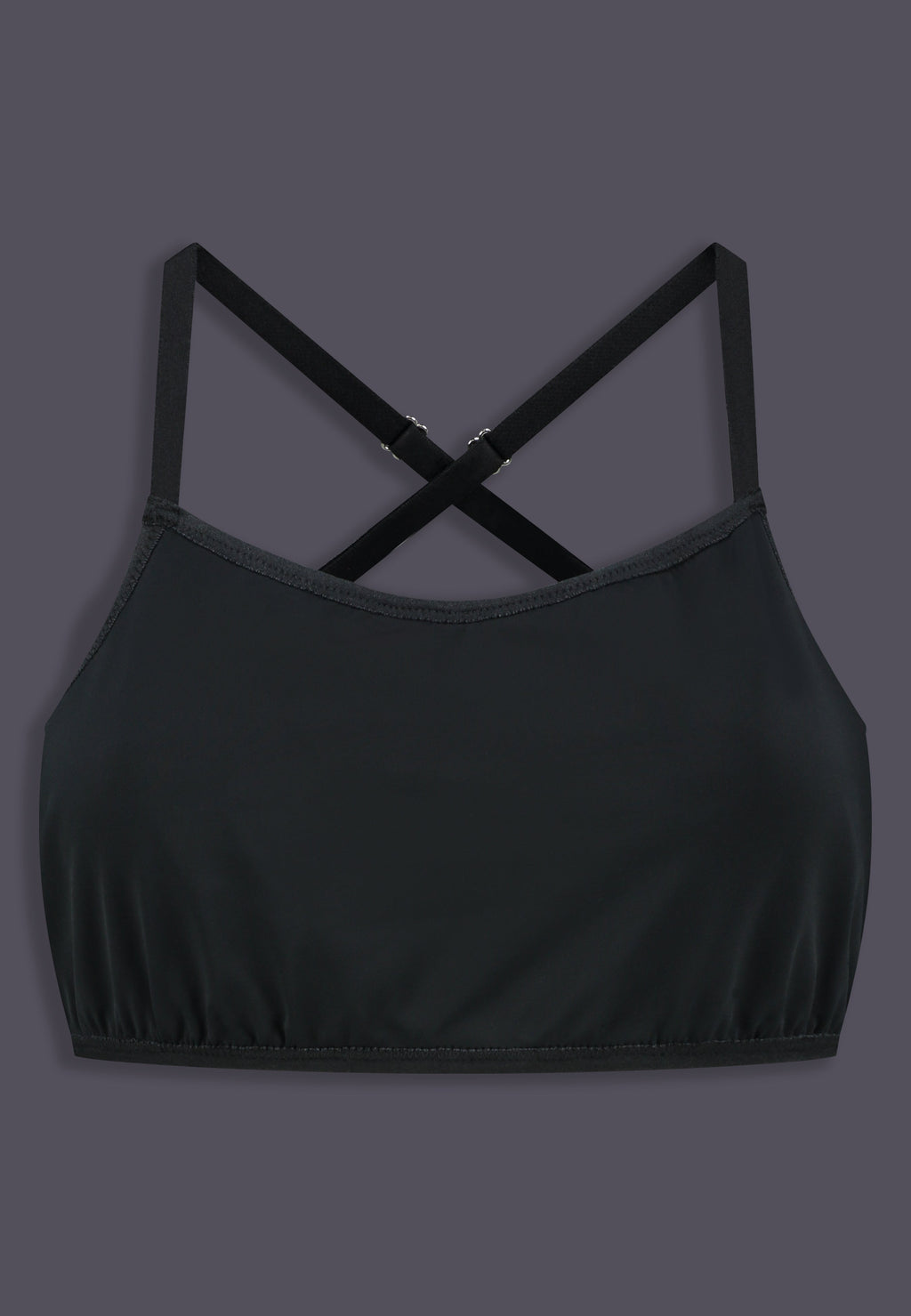 UNTAG Strappy Bikini-Top, Vorderansicht in Schwarz