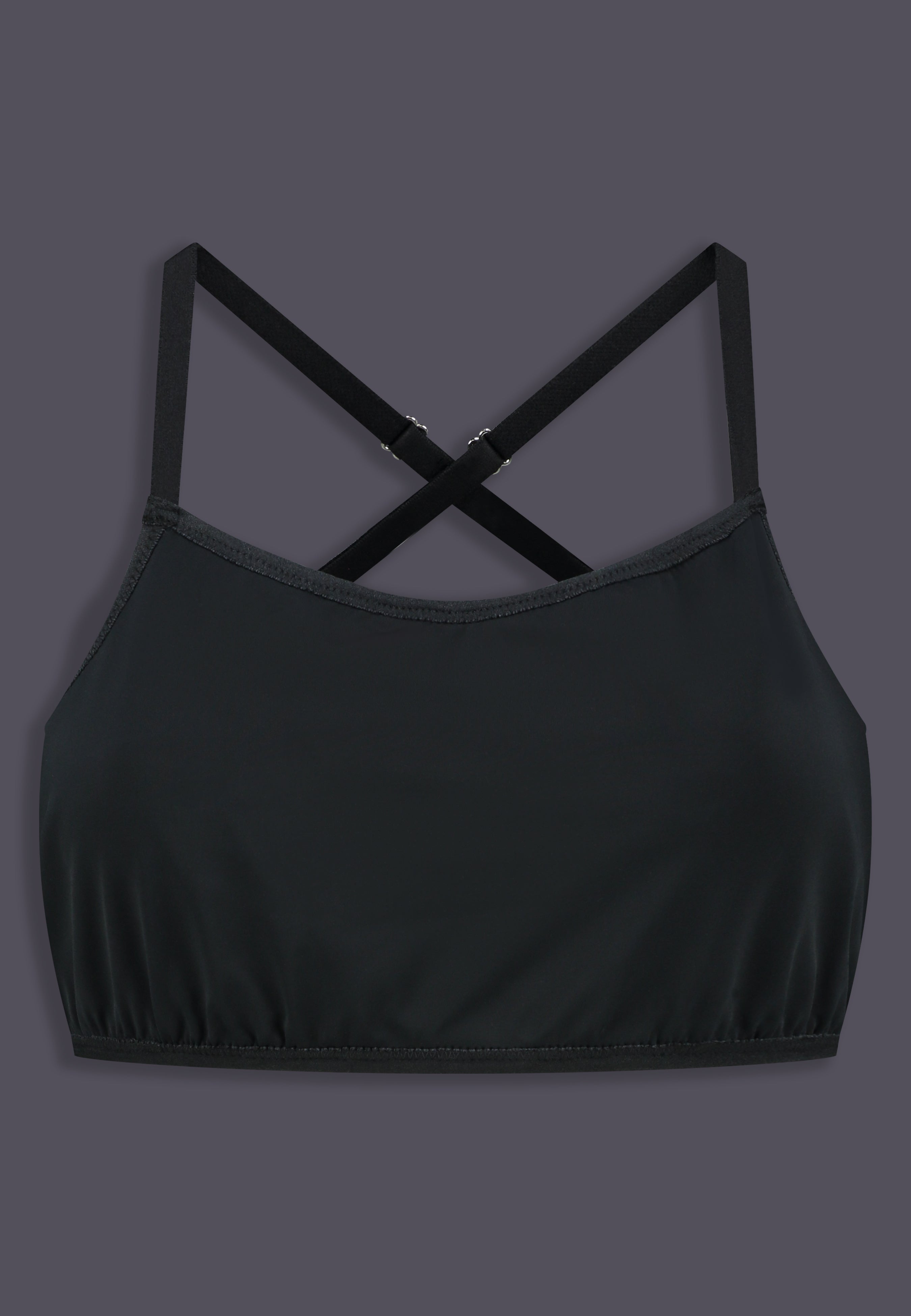 UNTAG Strappy Bikini-Top, Vorderansicht in Schwarz