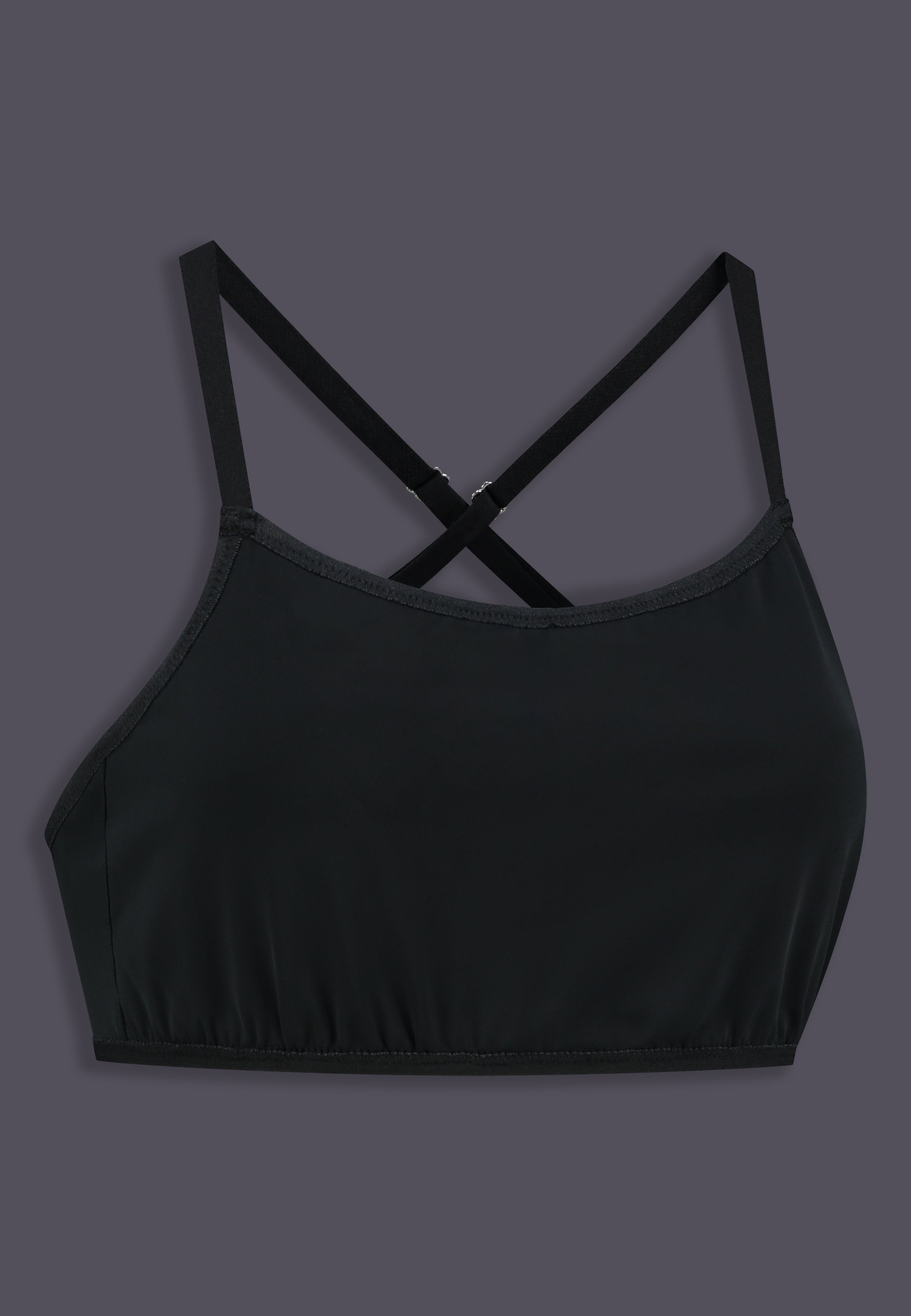 UNTAG Strappy Bikini-Top, Seitenansicht in Schwarz