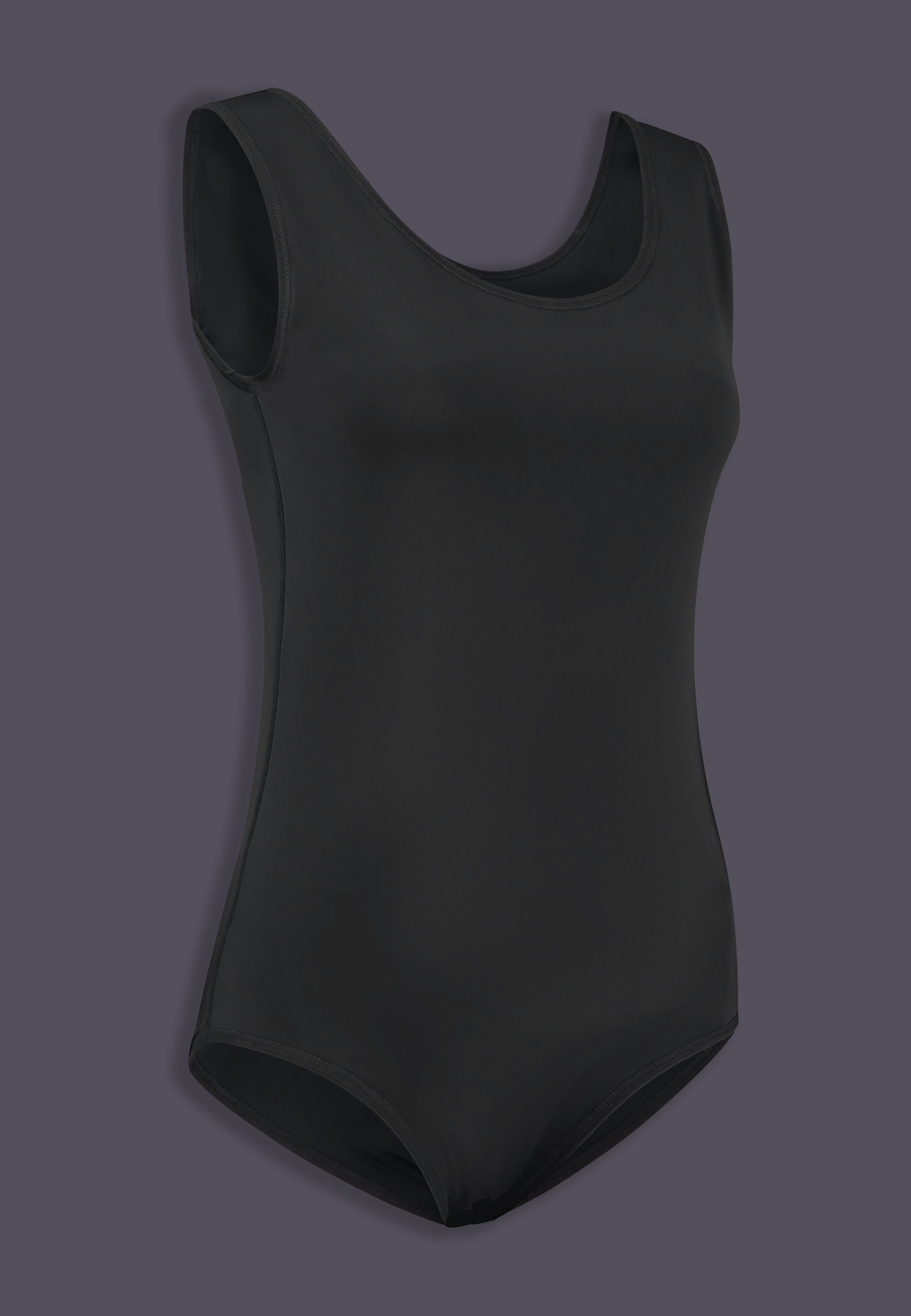 Maillot de bain tucking correcteur UNTAG, vue de côté, en noir