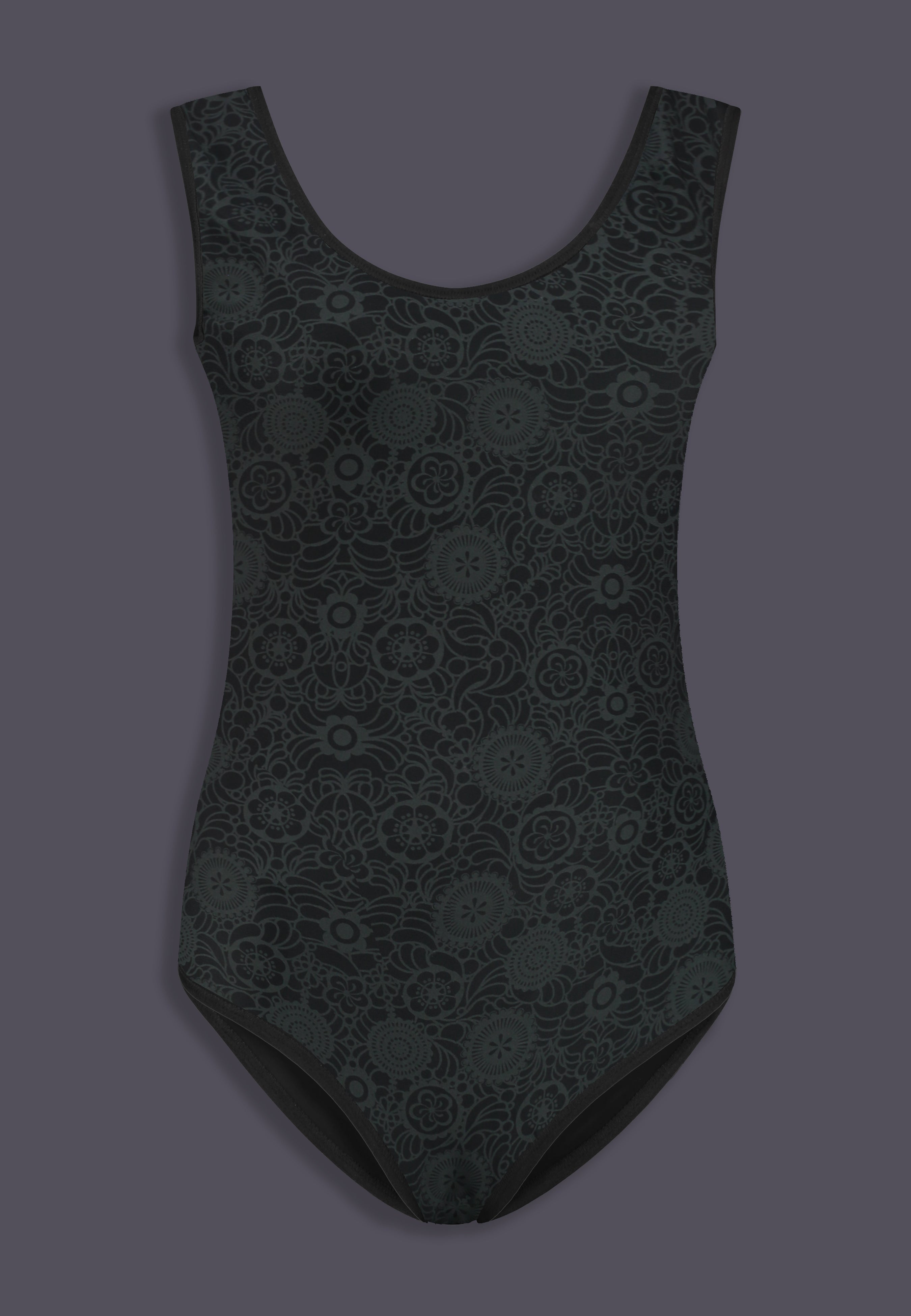 Maillot de bain de tucking affirmatif UNTAG, vue de face en imprimé