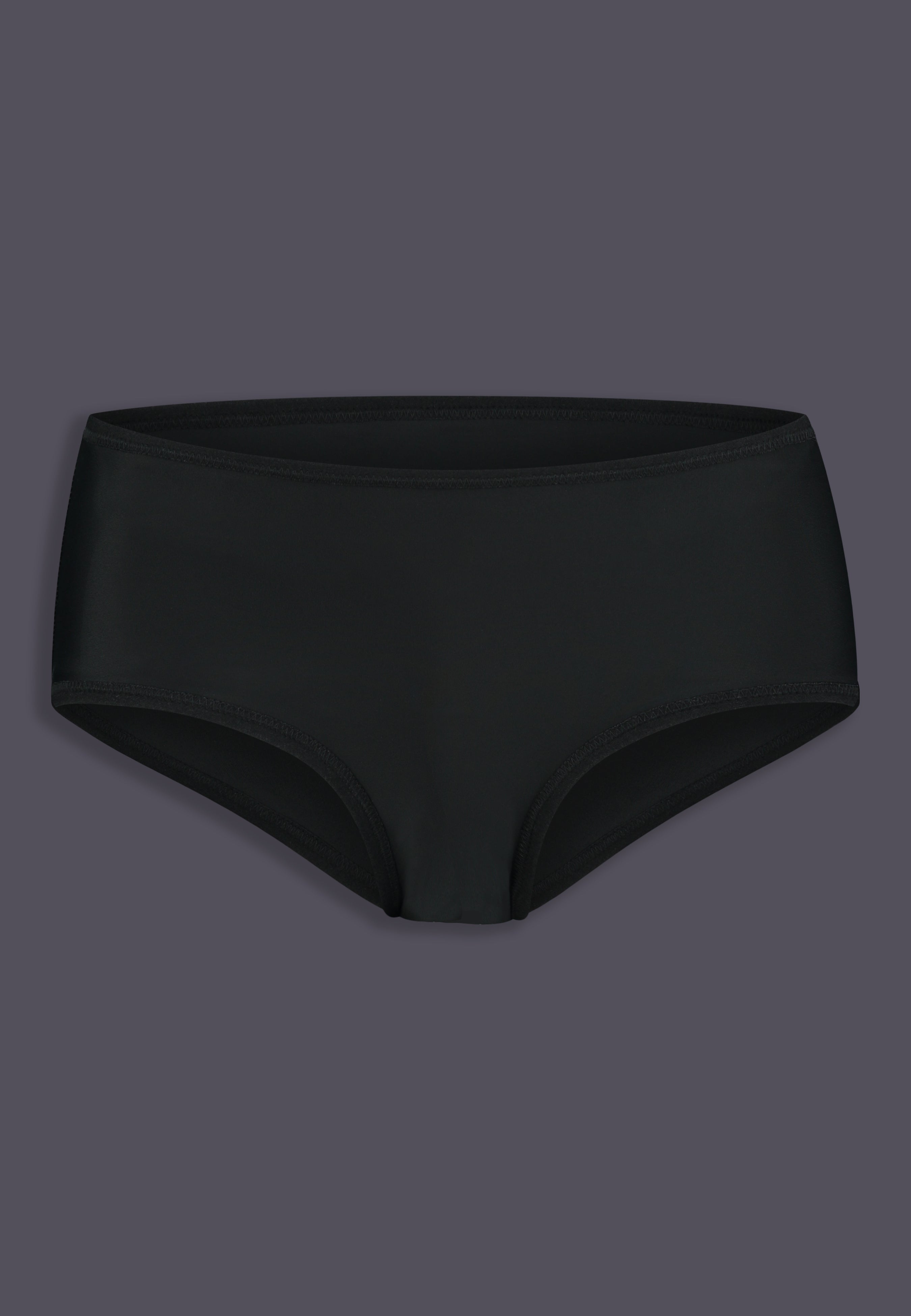 UNTAG Bikini-Tucking-Slip, Vorderansicht in Schwarz