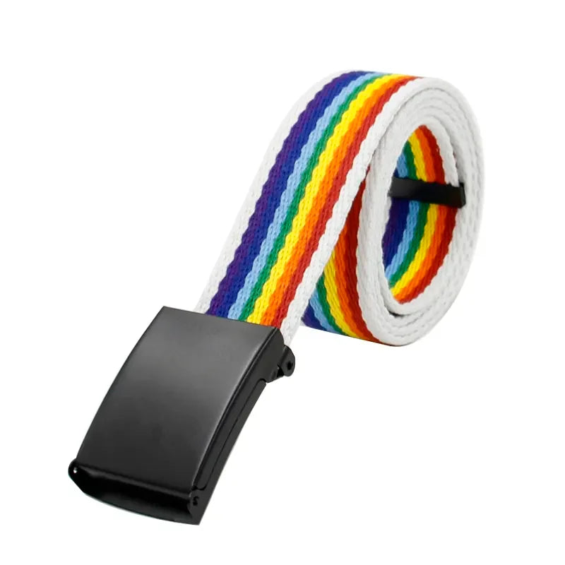 Ceinture Pride arc-en-ciel avec accents blancs