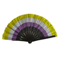 XL pride hand fan, non-binary flag design, 33cm