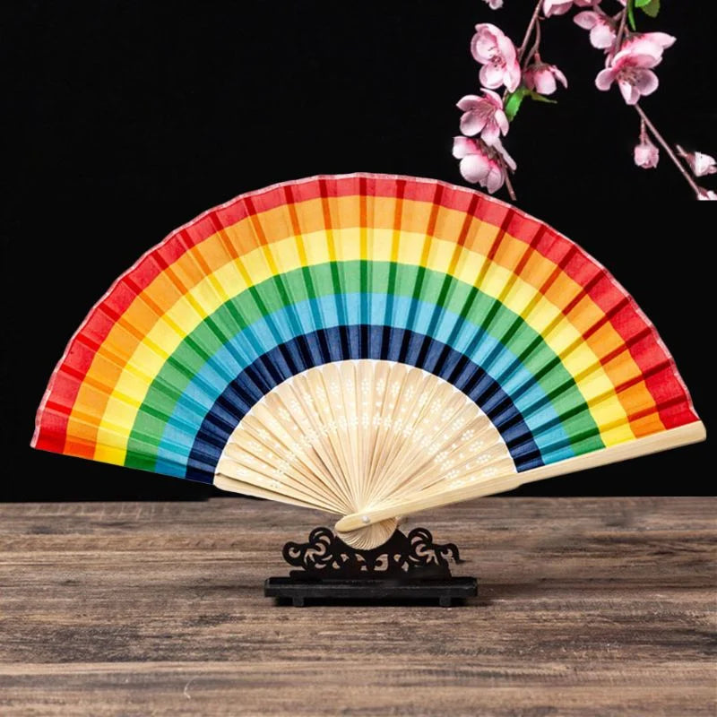 Hand fans - 21cm - Rainbow