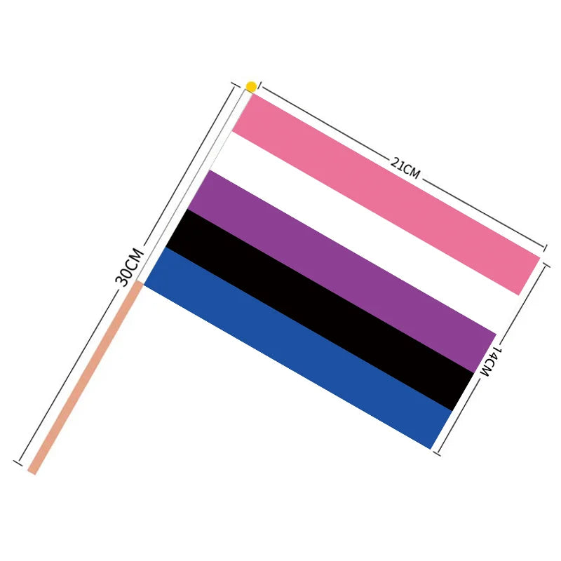 Mini drapeau à main genderfluid sur bâton pour la parade Pride