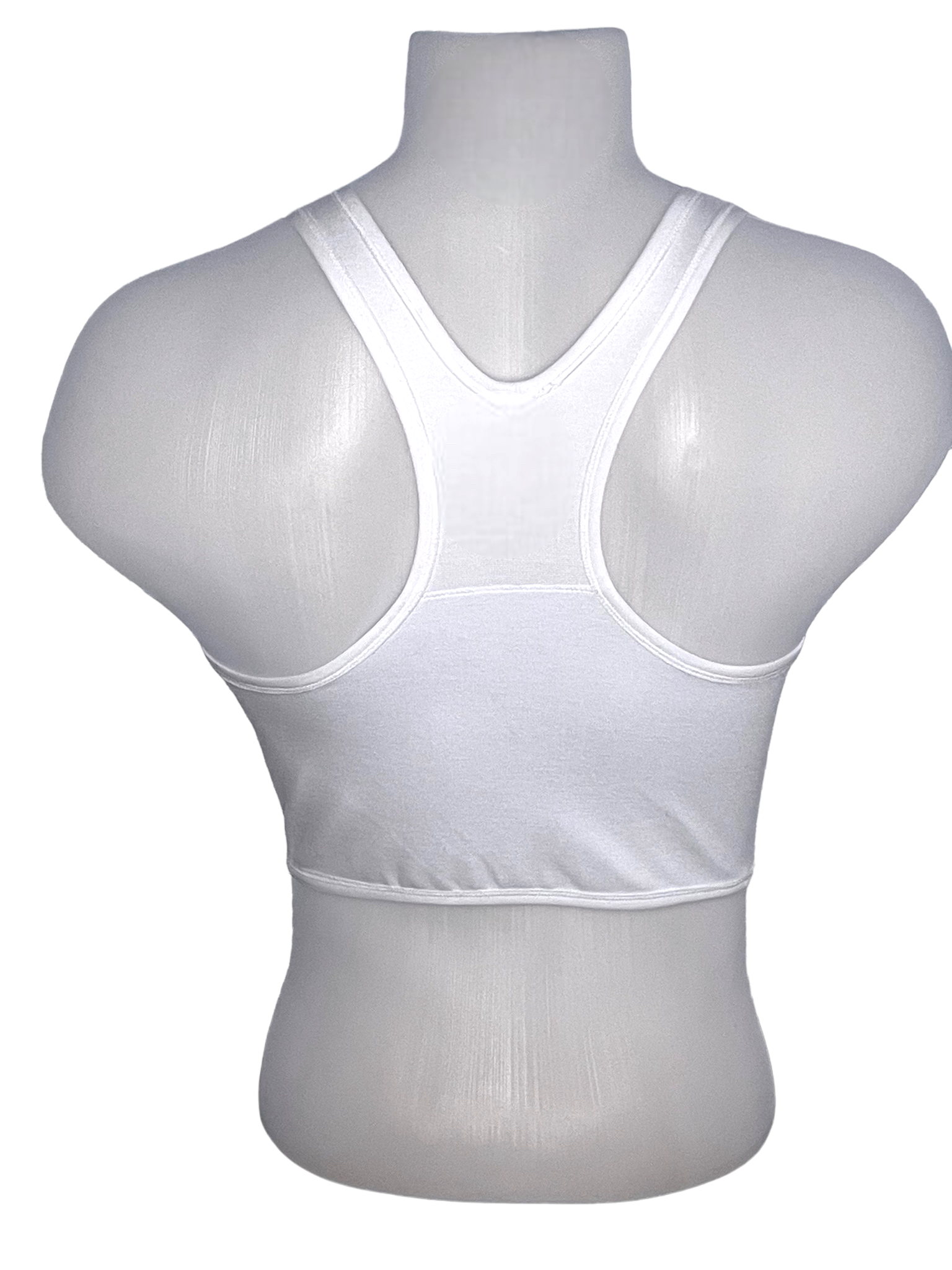 chest binder court TransUndeez extra strong vue de face en blanc