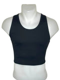 TransUndeez extra strong korte chest binder vooraanzicht in het zwart
