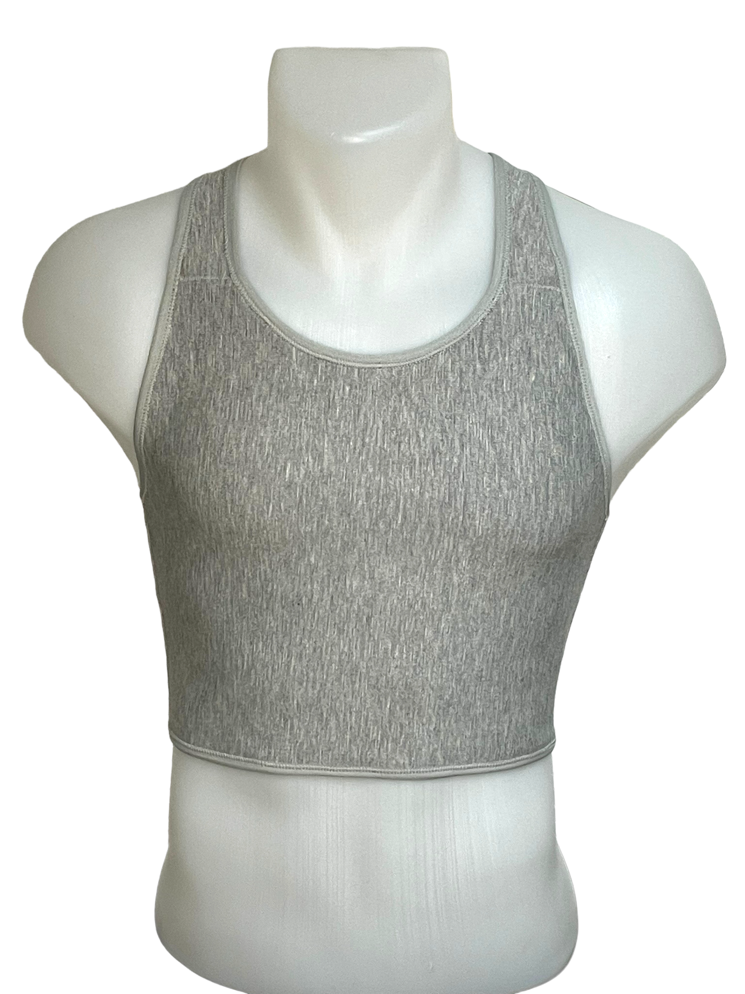 chest binder court TransUndeez sport vue de face en gris