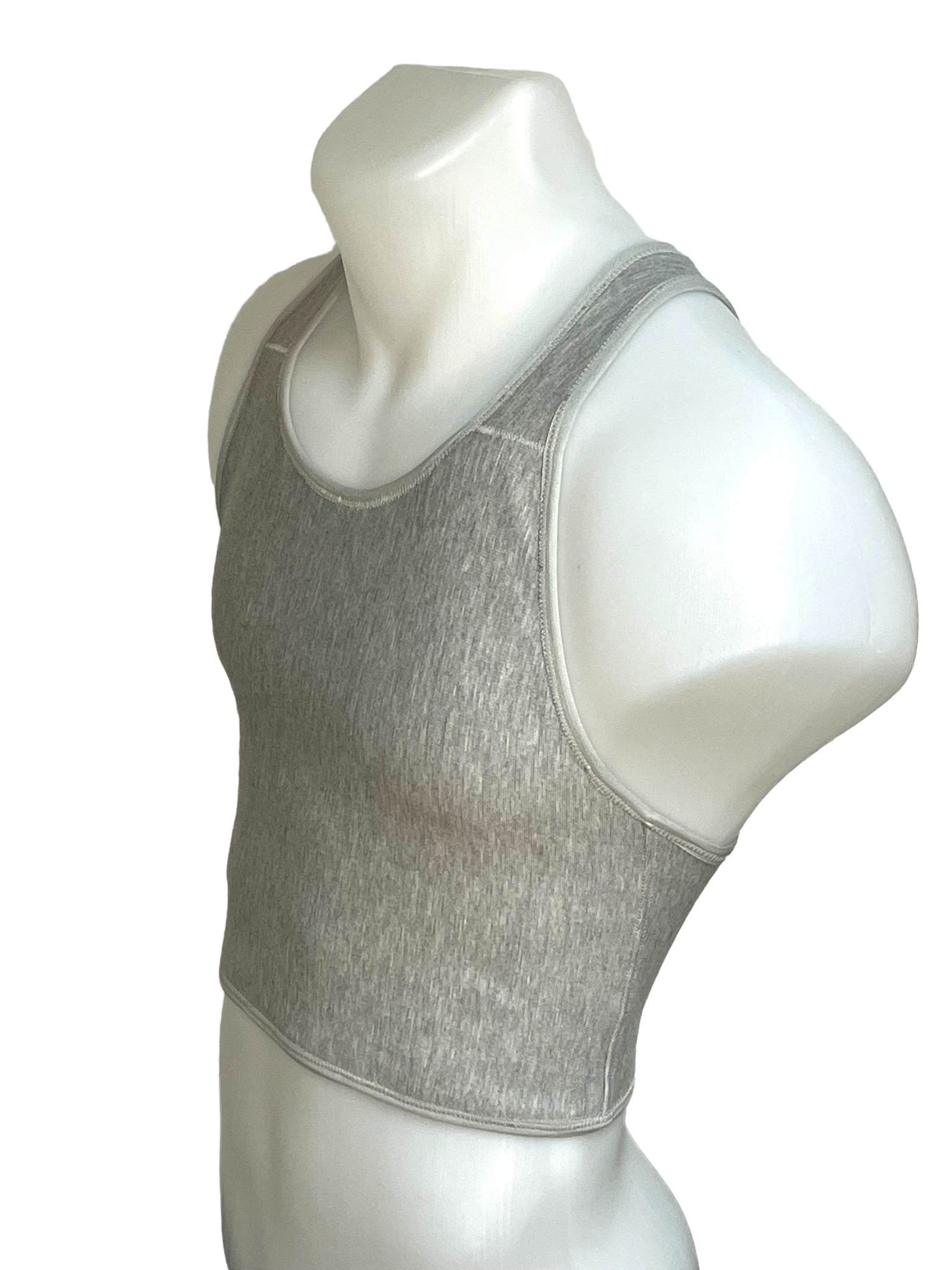 chest binder court TransUndeez sport vue de côté en gris