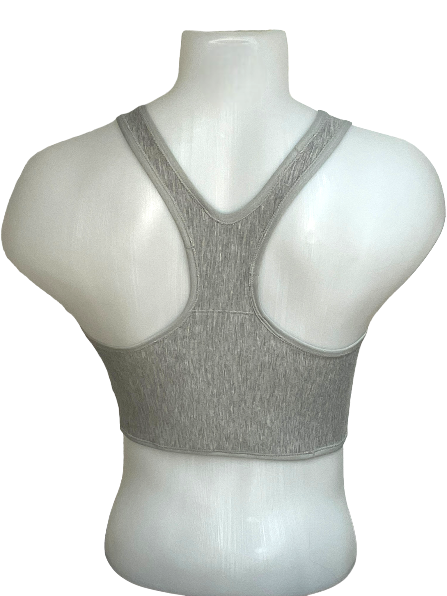 chest binder court TransUndeez sport vue de dos en gris