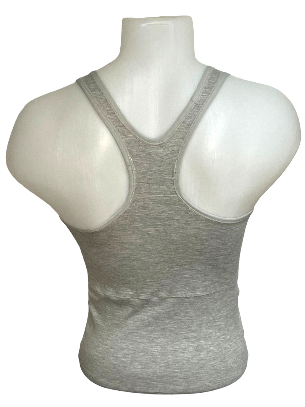 TransUndeez extra strong long chest binder back view in grey
