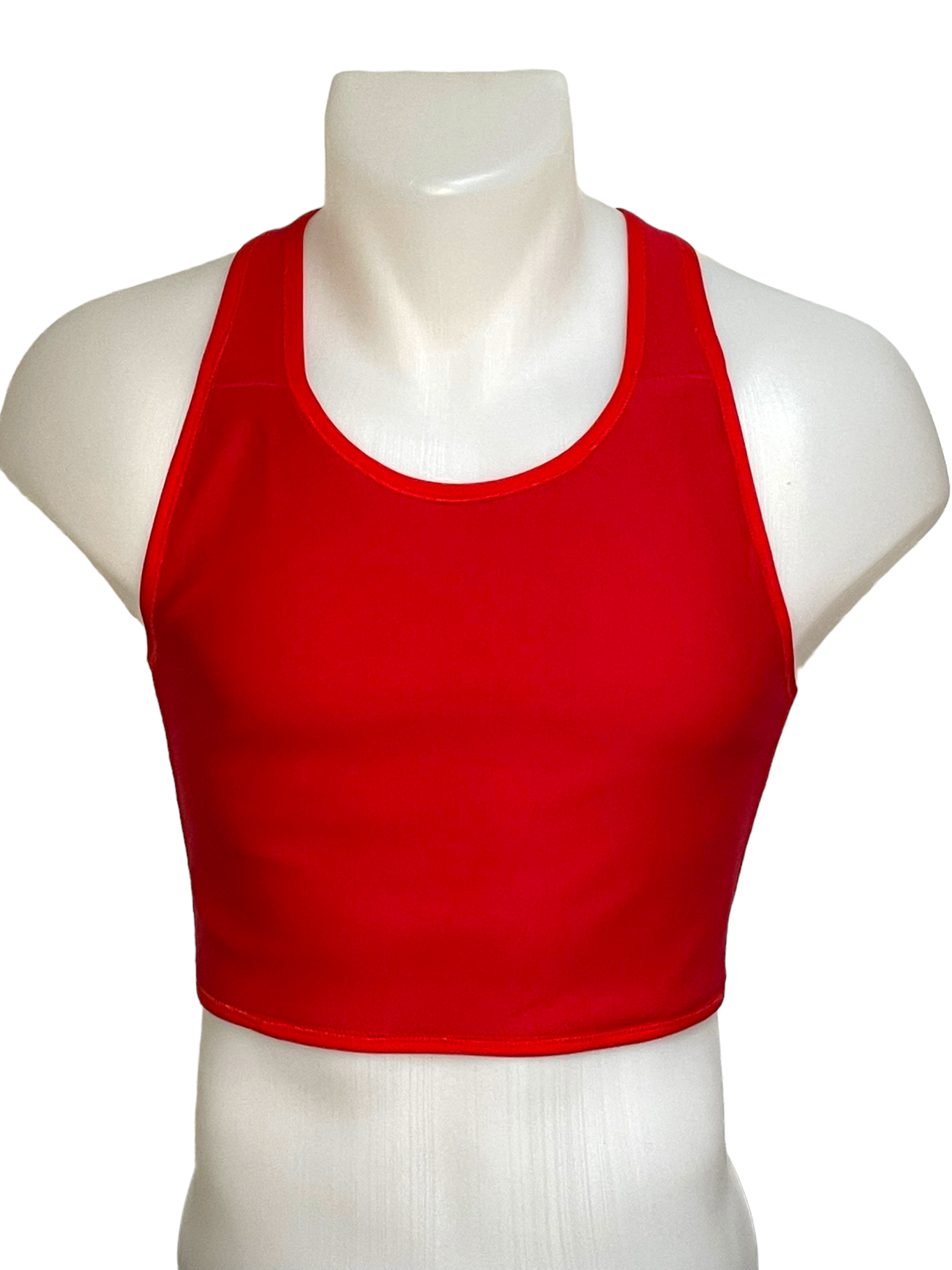chest binder court TransUndeez sport vue de face en rouge