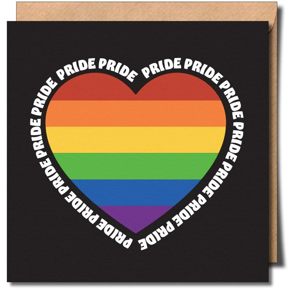 Wenskaart: Pride hart, regenboogontwerp