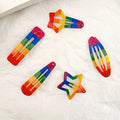 Hair clips - rainbow