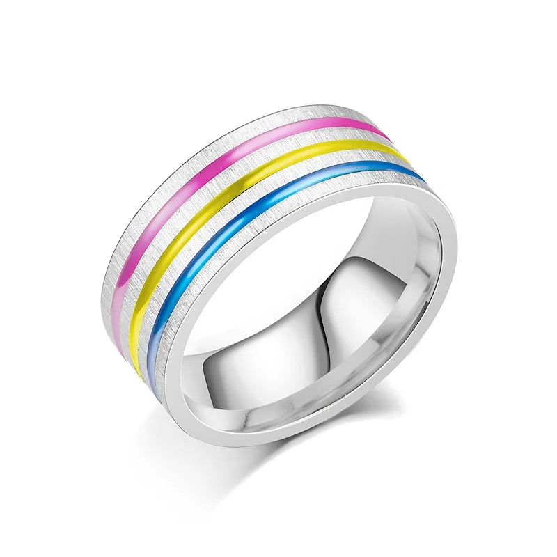 Pansexual ring in silver
