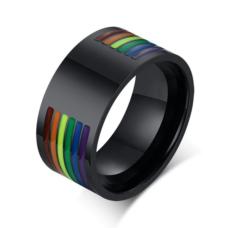Rainbow ring in black