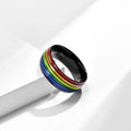 Bague arc-en-ciel en noir, petite taille