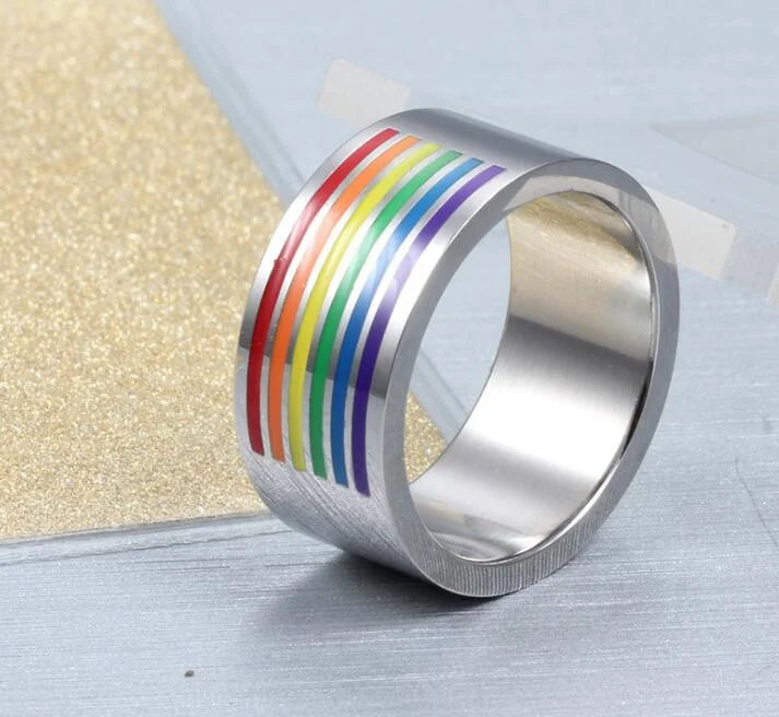 Rainbow ring in silver
