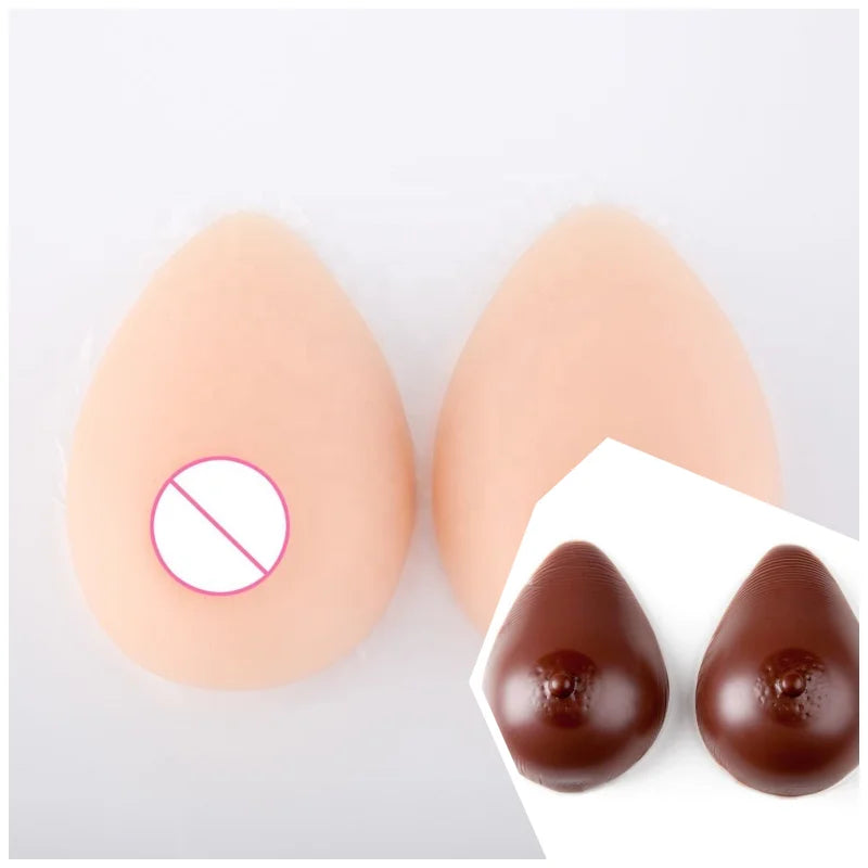 Silicone breast prostheses pair