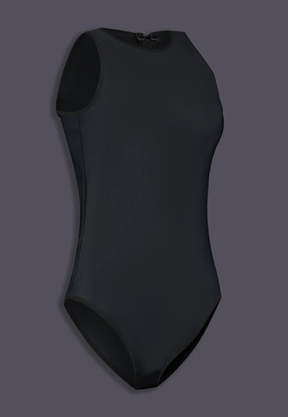 UNTAG corrective tucking swimsuit with zipper, side view