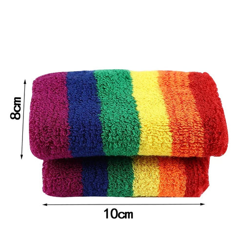 Elastic Wristbands/sweatbands and Headband - Rainbow