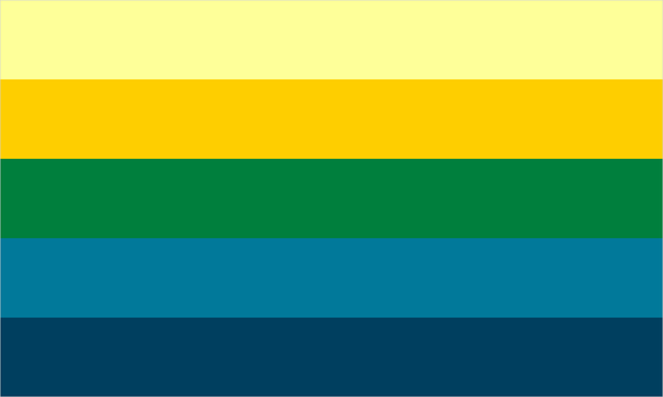Achillean / MLM (Men Loving Men) pride flag with its characteristic coloured stripes.
