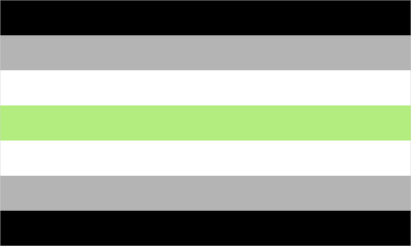 Agender pride flag with its characteristic coloured stripes.