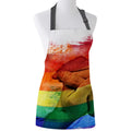 Rainbow apron, worn view