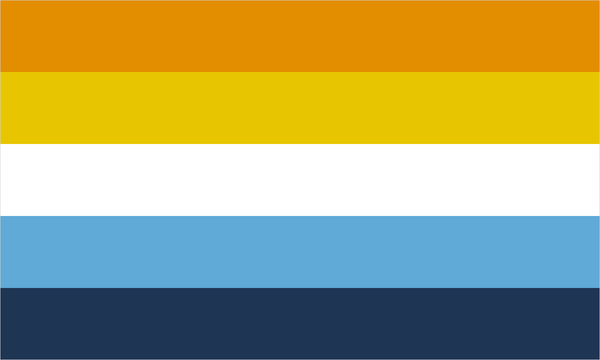 Aroace pride flag with its characteristic coloured stripes.