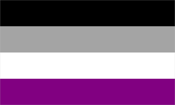 Asexual Spectrum pride flag with its characteristic coloured stripes.