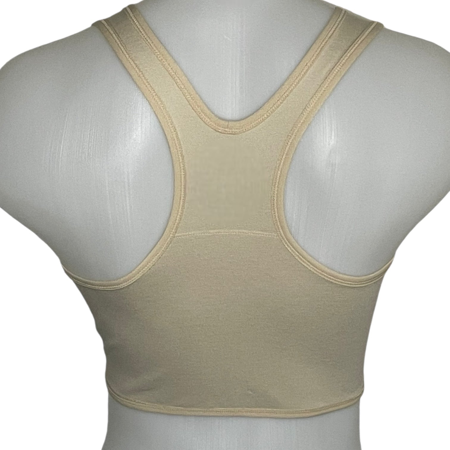 chest binder court TransUndeez extra strong vue de dos en beige
