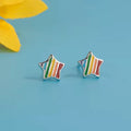 Rainbow star stud earrings