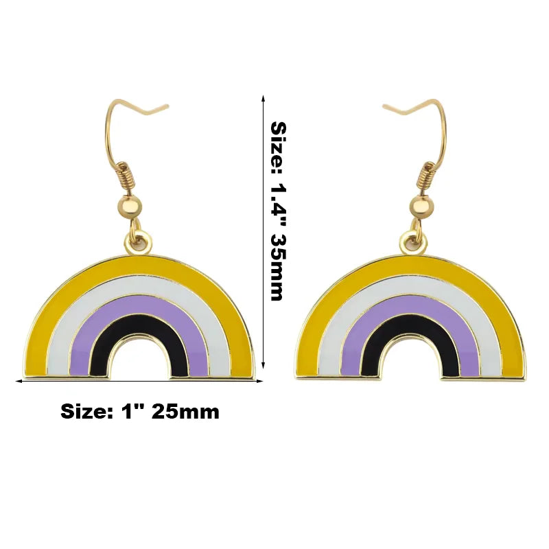 Non-binair regenboog oorbellen